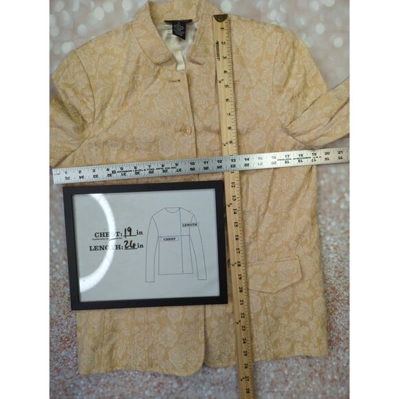 Vintage QVC Dialogue Womens Medium Tan Brocade Textured 2 Piece Shirt Jacket Set - Picture 9 of 15